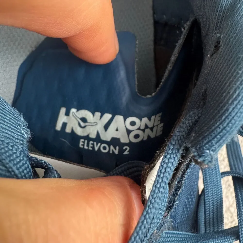 Hoka One One Elevon 2 Womens Size 10.5 Blue Red Profly Running Sneaker Low Top